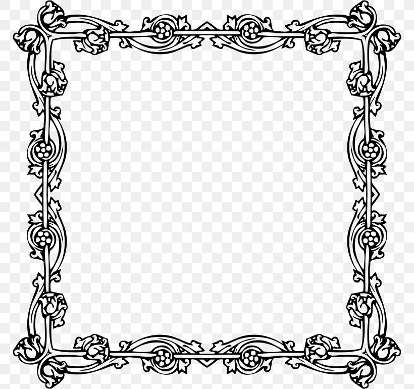 Victorian Era Borders And Frames Picture Frames, PNG, 770x770px, Victorian Era, Area, Black And White, Body Jewelry, Borders And Frames Download Free