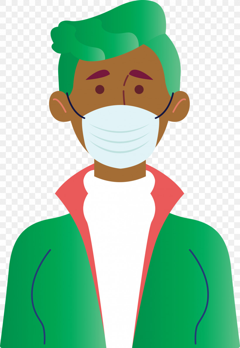 Wearing Mask Coronavirus Corona, PNG, 2066x3000px, Wearing Mask, Cartoon, Corona, Coronavirus, Green Download Free
