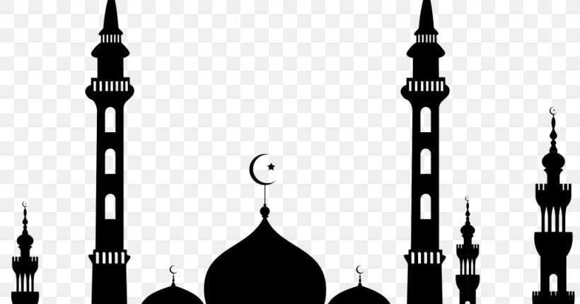 Mosque Silhouette Islam Eid Al-Fitr, PNG, 1024x538px, Mosque, Art, Black And White, Building, Drawing Download Free