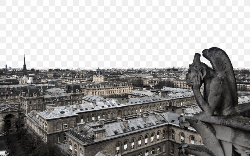 Notre-Dame De Paris Eiffel Tower Gargoyle Wallpaper, PNG, 1920x1200px, Notredame De Paris, Arch, Architecture, Black And White, Building Download Free
