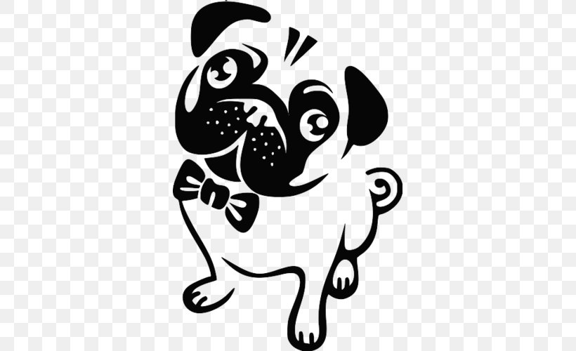 Pug Pekingese Puppy Bulldog Boston Terrier, PNG, 500x500px, Pug, Artwork, Black, Black And White, Boston Terrier Download Free