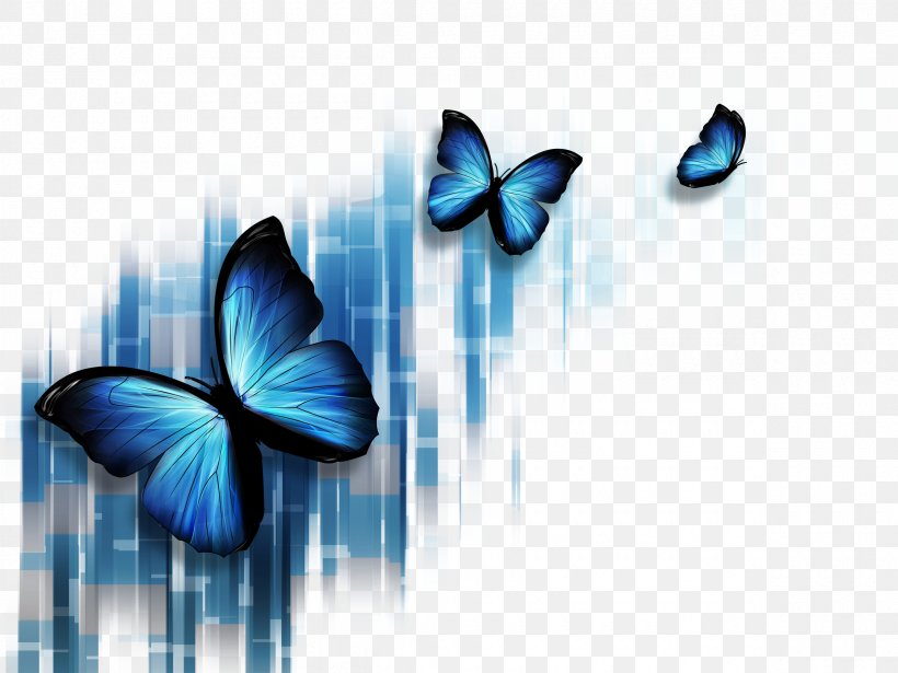 Butterfly Blue Stock Photography Microsoft PowerPoint Illustration, PNG, 2400x1800px, Butterfly, Abstract, Blue, Color, Green Download Free
