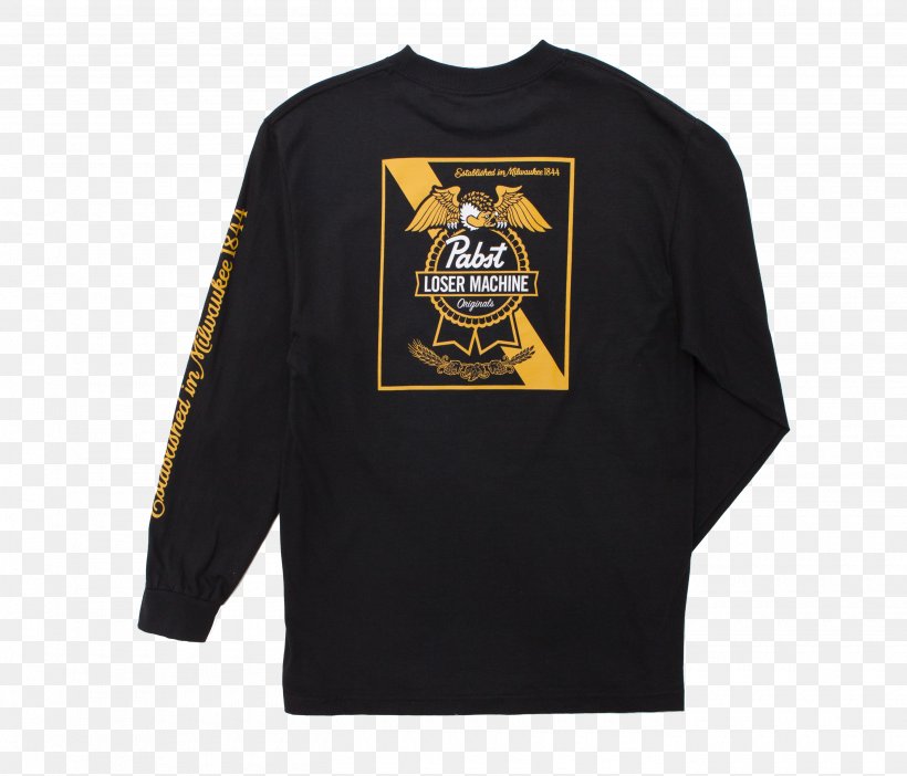 Long-sleeved T-shirt Pabst Blue Ribbon Pabst Brewing Company, PNG, 2800x2400px, Tshirt, Active Shirt, Beer, Black, Bluza Download Free