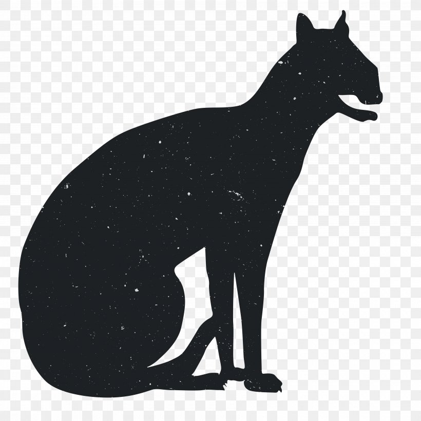 Cat Silhouette Red Fox Animal, PNG, 3600x3600px, Cat, Animal, Black, Black And White, Carnivoran Download Free