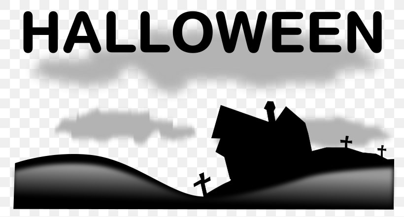 Clip Art Halloween Cemetery Logo Brand, PNG, 800x441px, Halloween, Black, Black And White, Brand, Cemetery Download Free