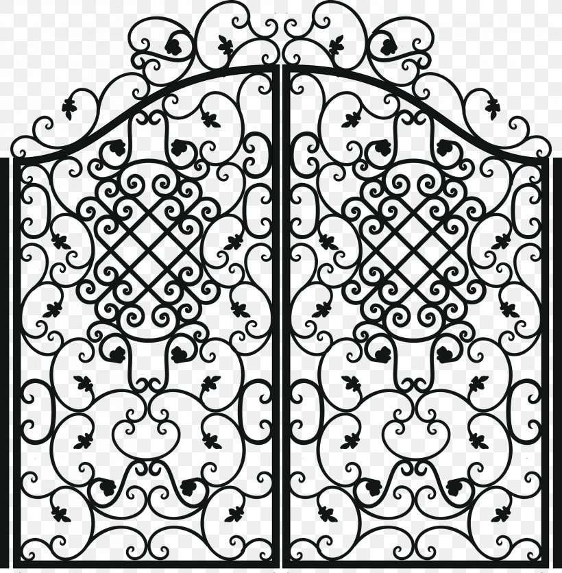 Gate Template, PNG, 2082x2125px, Gate, Area, Black, Black And White, Fence Download Free