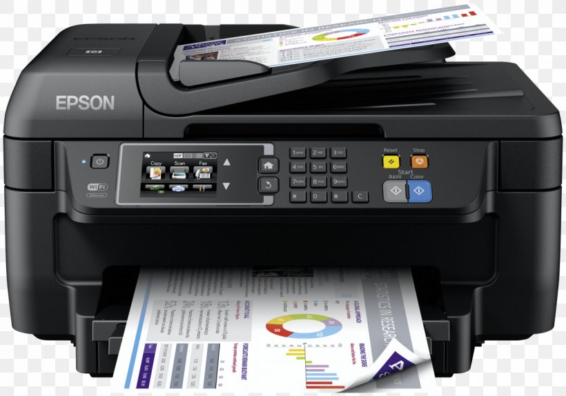 Inkjet Printing Printer Epson WorkForce WF-2750, PNG, 1200x840px, Inkjet Printing, Airprint, Automatic Document Feeder, Duplex Printing, Electronic Device Download Free