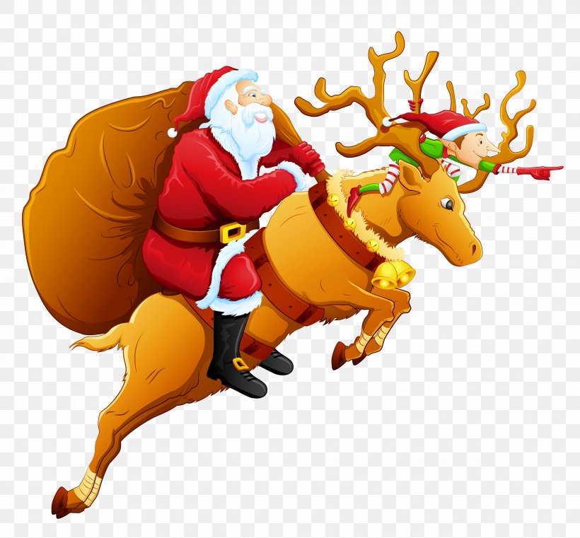 Santa Claus's Reindeer Santa Claus's Reindeer Christmas Clip Art, PNG, 4748x4408px, Santa Claus, Art, Christmas, Christmas Elf, Christmas Ornament Download Free