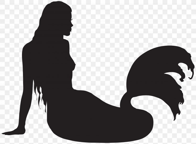 Mermaid, PNG, 8000x5910px, Ariel, Black And White, Drawing, Fairy, Illustration Download Free