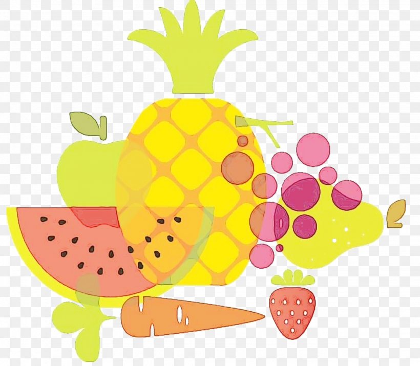 Pineapple, PNG, 2048x1787px, Watercolor, Ananas, Cartoon, Fruit, Paint Download Free