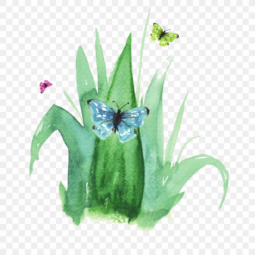 Green Watercolor Painting Illustration, PNG, 1001x1001px, Green, Designer, Fictional Character, Flower, Flowerpot Download Free