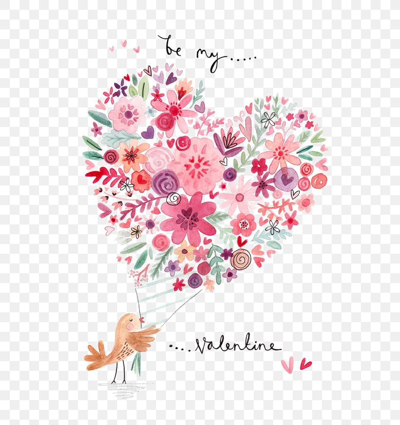 T-shirt Valentines Day Greeting Card Illustrator Illustration, PNG, 564x871px, Tshirt, Art, Blossom, Branch, Cherry Blossom Download Free
