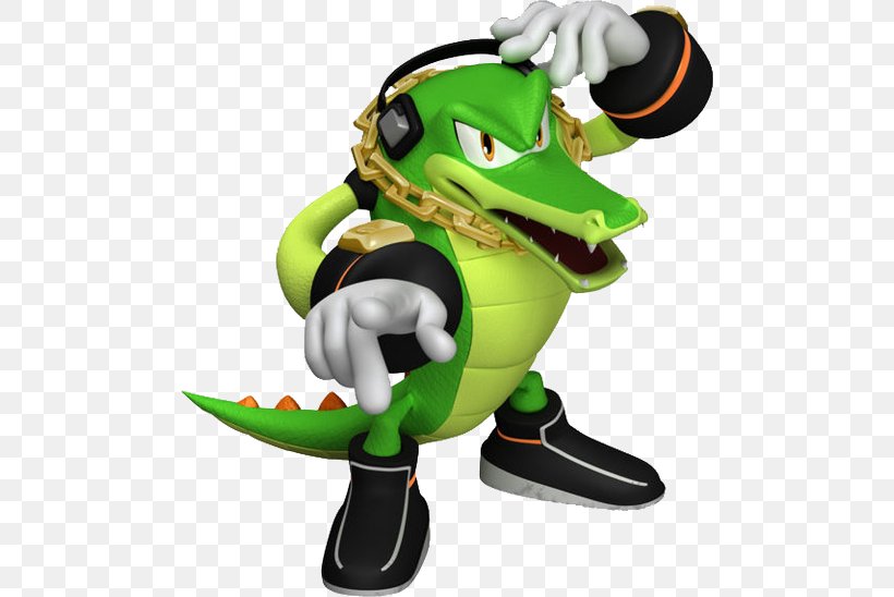 Vector The Crocodile Espio The Chameleon Alligator Knuckles' Chaotix, PNG, 488x548px, Vector The Crocodile, Action Figure, Alligator, Charmy Bee, Crocodile Download Free