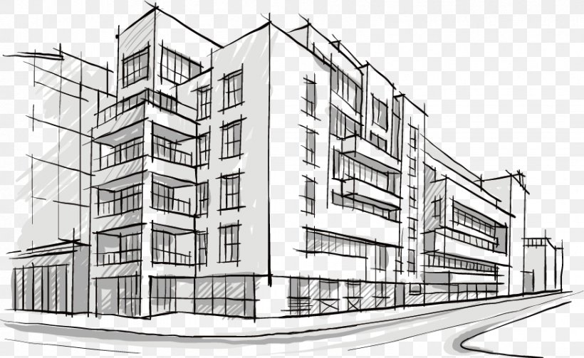Building Architectural Drawing Architecture Sketch, PNG, 874x537px, Building, Apartment, Architect, Architectural Drawing, Architectural Engineering Download Free