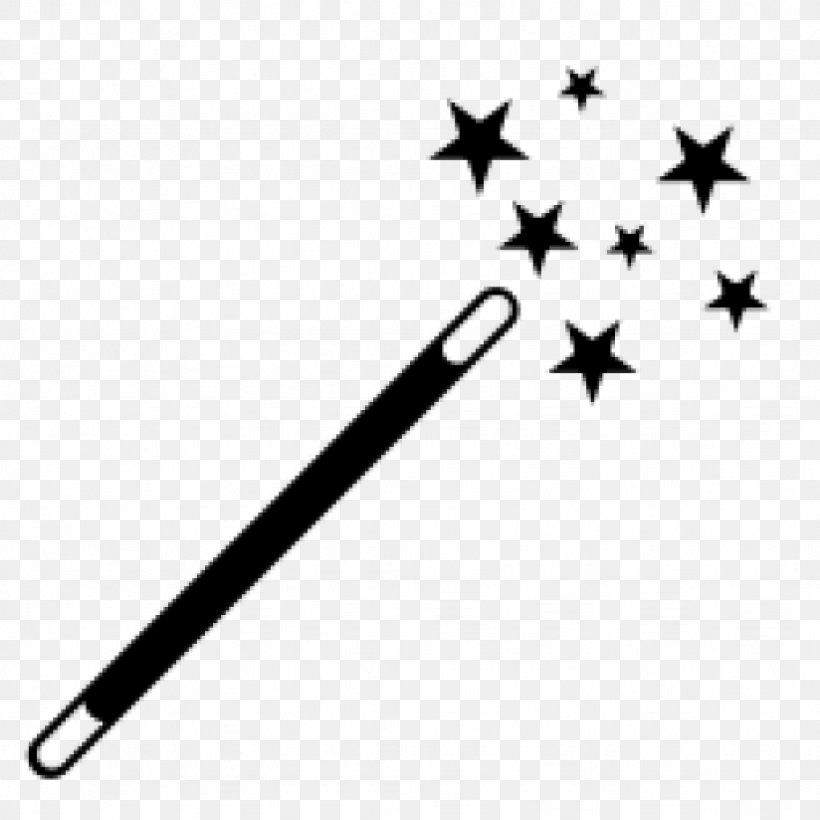 Wand Symbol Icon Design, PNG, 1024x1024px, Wand, Black And White, Icon Design, Magic, Magician Download Free