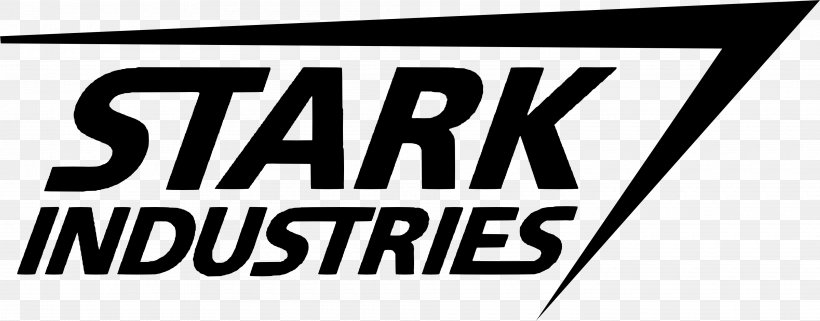 Iron Man Stark Industries Decal Marvel Cinematic Universe Logo, PNG, 3840x1507px, Iron Man, Area, Avengers, Black And White, Brand Download Free