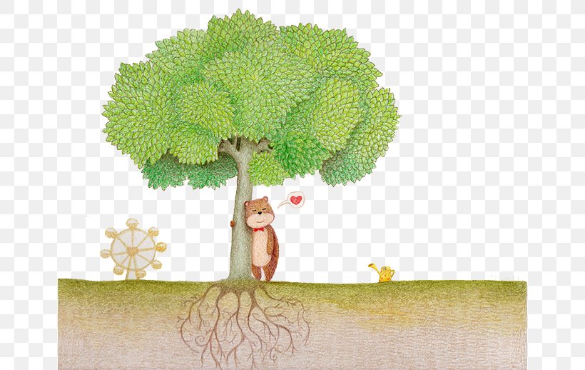 Tree Graphic Designer Illustration, PNG, 658x518px, Watercolor, Cartoon, Flower, Frame, Heart Download Free