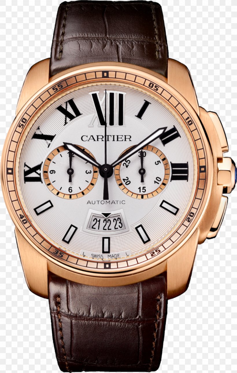 Cartier Chronograph Caliber Automatic Watch, PNG, 2000x3145px, Cartier, Audemars Piguet, Automatic Watch, Brand, Brown Download Free