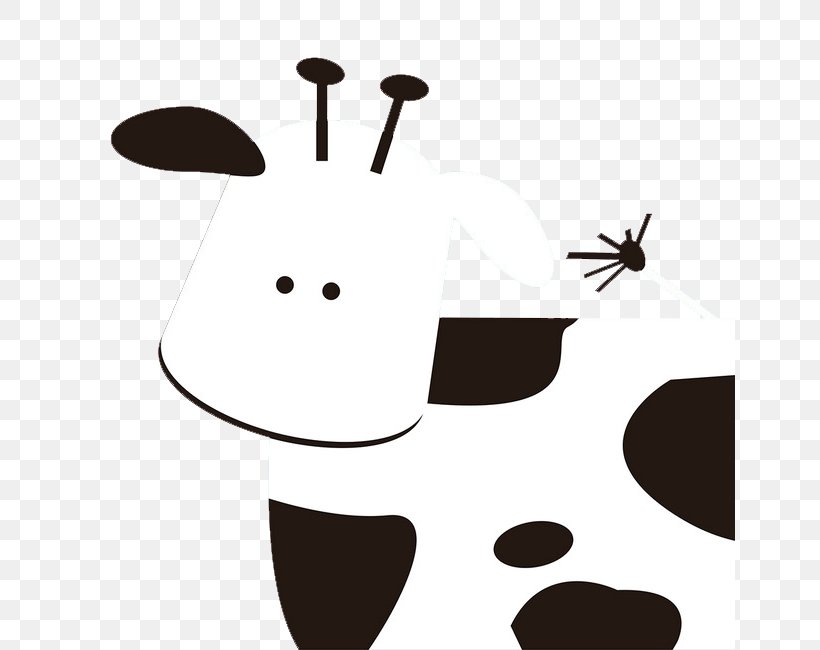 Dairy Cattle Cartoon Download, PNG, 650x650px, Cattle, Black And White, Cartoon, Dairy, Dairy Cattle Download Free