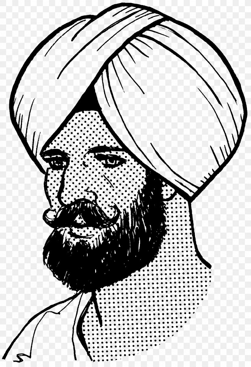 Turban Dastar Sikhism Clip Art, PNG, 1242x1817px, Turban, Art, Artwork, Black, Black And White Download Free