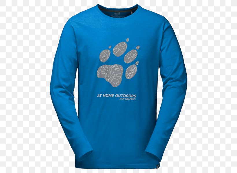 Long-sleeved T-shirt Long-sleeved T-shirt Sweatshirt M, PNG, 600x600px, Tshirt, Active Shirt, Blue, Clothing, Jack Wolfskin Download Free