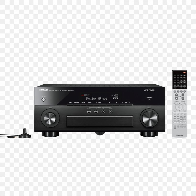 AV Receiver Yamaha AVENTAGE RX-A860 Yamaha AVENTAGE RX-A850 Yamaha AVENTAGE RX-A870 Yamaha AVENTAGE RX-A1070, PNG, 1000x1000px, Av Receiver, Audio, Audio Equipment, Audio Receiver, Computer Network Download Free