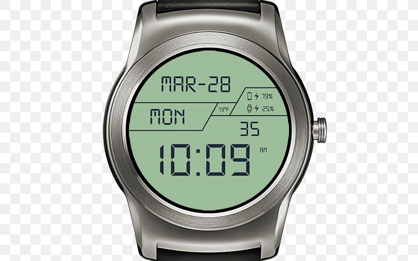 LG G Watch R Digital Clock Wear OS Clock Face, PNG, 512x512px, Watch, Android, Brand, Chronograph, Clock Face Download Free