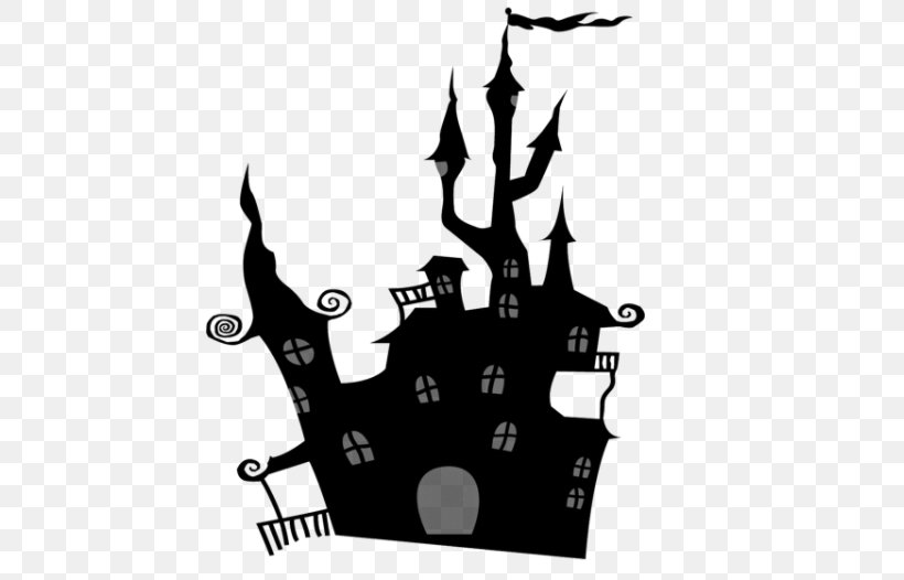 Halloween Open Haunted House Jack-o'-lantern Clip Art, PNG, 595x526px, 2018, Halloween, Black, Black And White, Brand Download Free