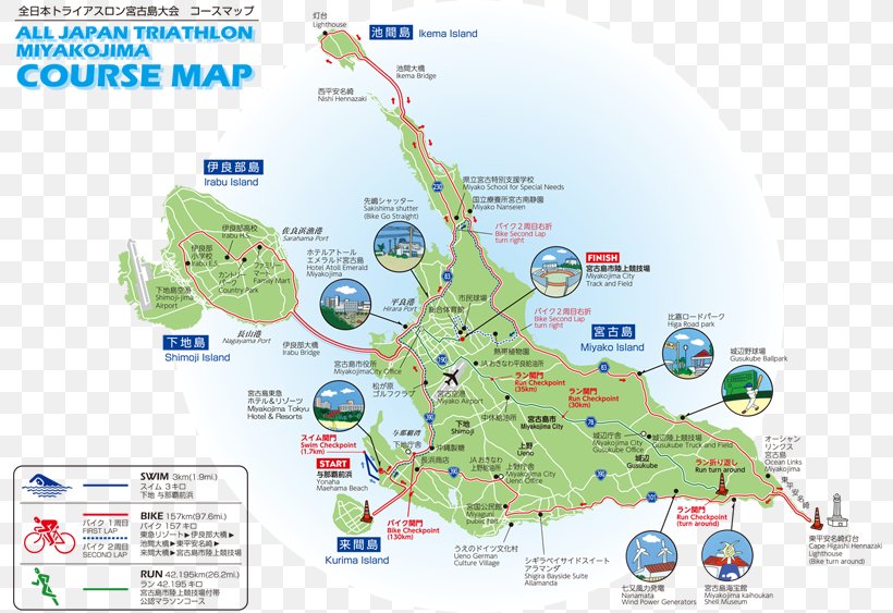 Miyako-jima STRONGMAN All Japan Triathlon Miyakojima Just Run! Map, PNG, 800x563px, Miyakojima, Android, Area, Ecoregion, Japan Download Free