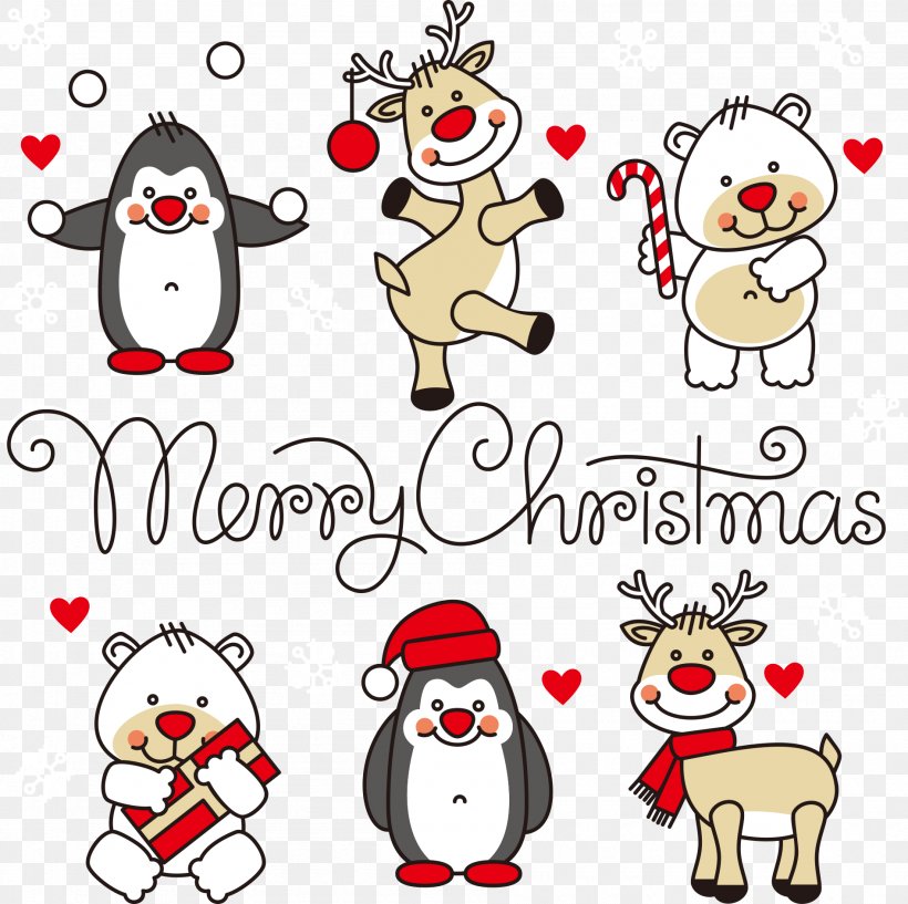 Reindeer Santa Claus Christmas Cartoon Clip Art, PNG, 1895x1890px, Christmas, Animal, Area, Cartoon, Christmas Decoration Download Free