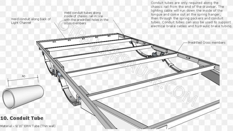 Chassis Drawbar Electrical Conduit Trailer Welding, PNG, 962x540px, Chassis, Area, Auto Part, Automotive Exterior, Automotive Lighting Download Free