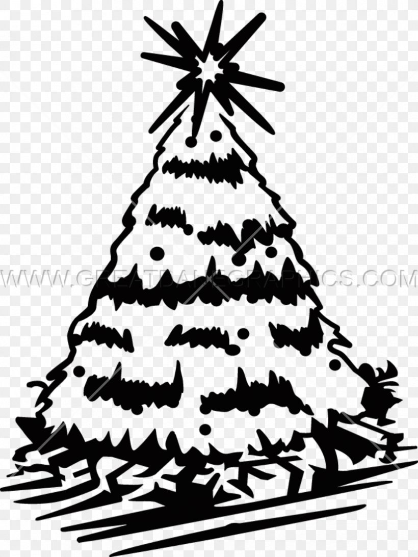 Christmas Tree Spruce Fir Christmas Ornament Clip Art, PNG, 825x1100px, Christmas Tree, Black And White, Branch, Branching, Christmas Download Free