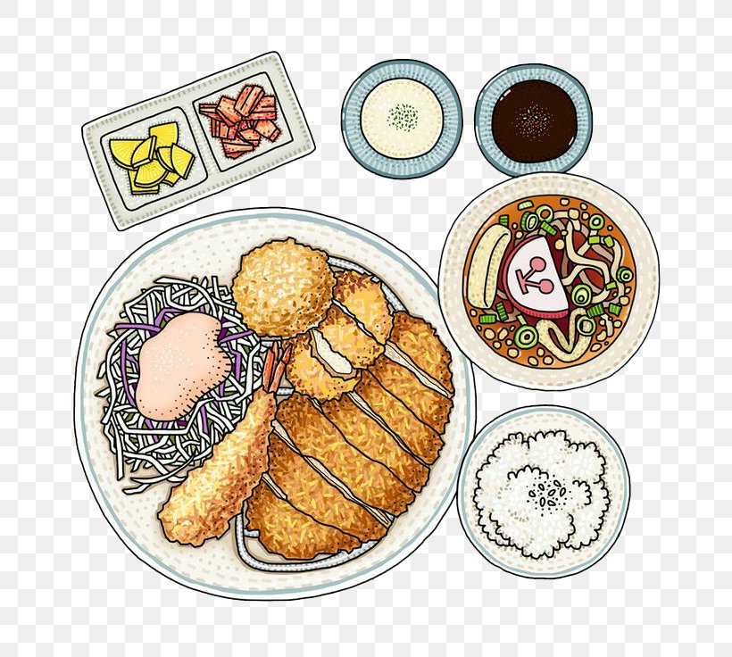 Korean Cuisine Food Drawing Watercolor Painting Illustration, PNG, 736x736px, Korean Cuisine, Art, Breakfast, Cuisine, Digital Illustration Download Free
