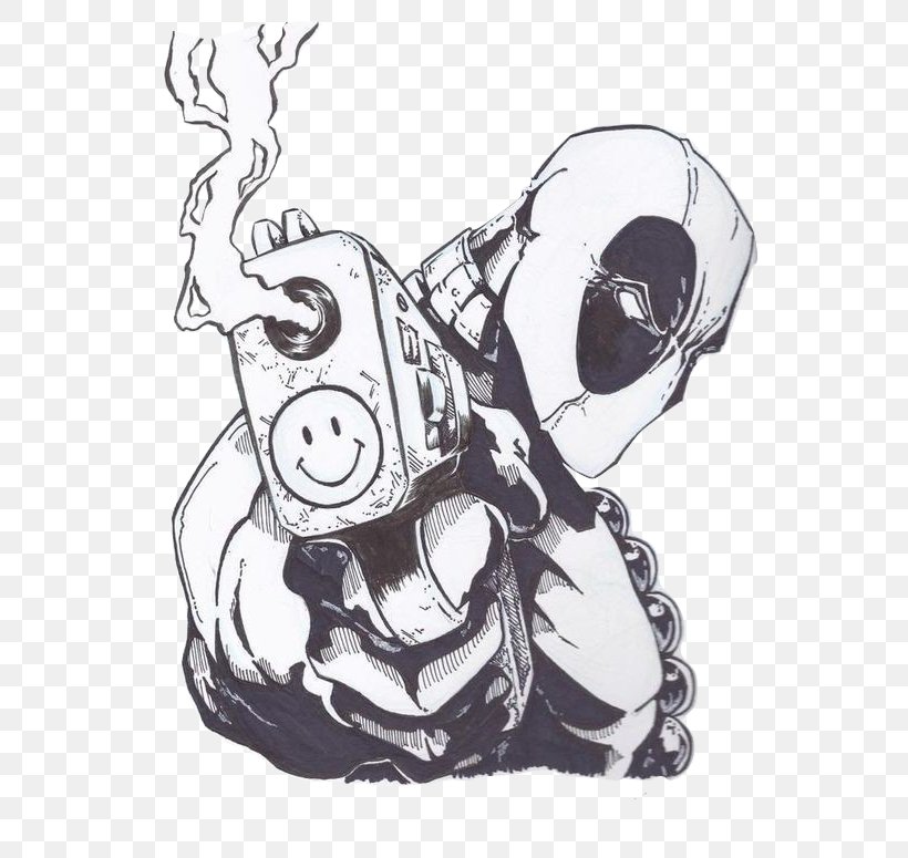 Deadpool Drawing Spider-Man Comic Book Sketch, PNG, 553x775px, Watercolor, Cartoon, Flower, Frame, Heart Download Free