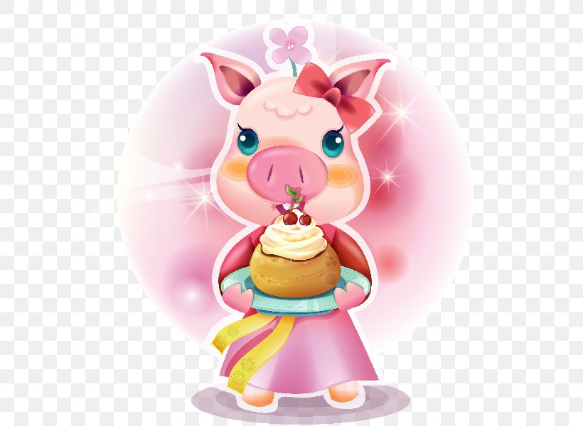 Domestic Pig Birthday Torte Clip Art, PNG, 600x600px, Domestic Pig, Birthday, Blog, Drawing, Fictional Character Download Free