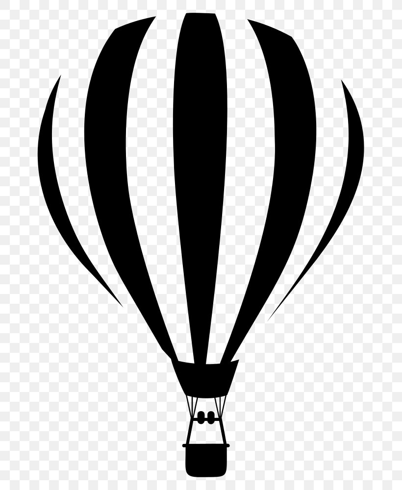 Hot Air Balloon Clip Art, PNG, 725x1000px, Hot Air Balloon, Balloon, Black And White, Drawing, Leaf Download Free