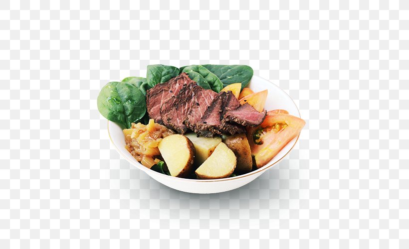 Sirloin Steak Sunday Roast Roast Beef Vegetarian Cuisine Salad, PNG, 500x500px, Sirloin Steak, Beef, Dish, Food, Garnish Download Free