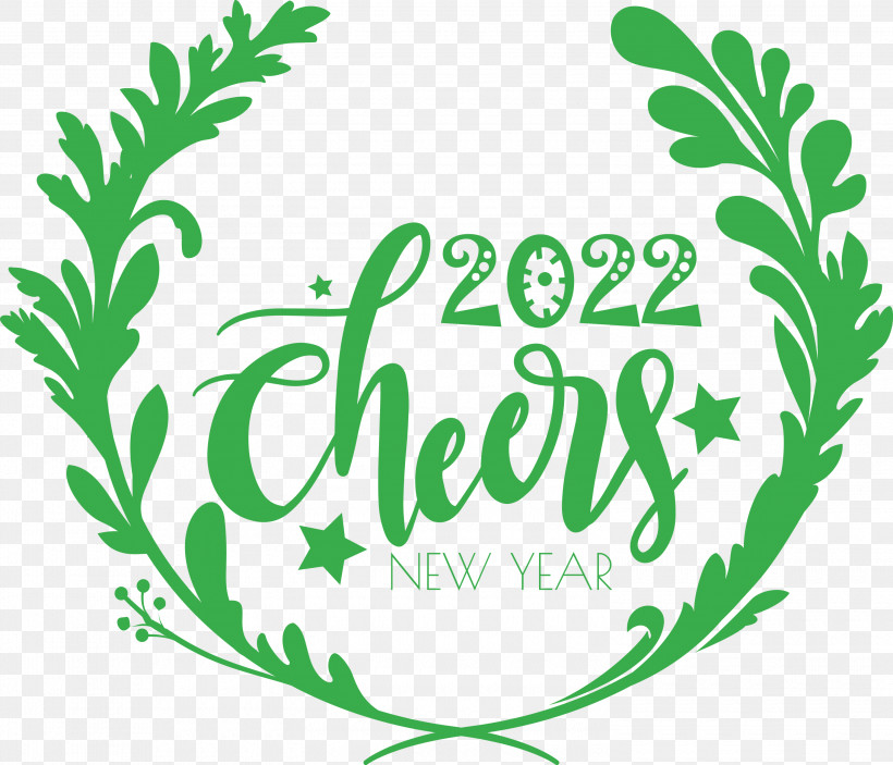 2022 Cheers 2022 Happy New Year Happy 2022 New Year, PNG, 3000x2575px, Leaf, Flower, Leaf Vegetable, Line, Line Art Download Free