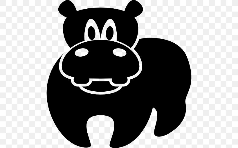 Hippopotamus Rhinoceros Silhouette Clip Art, PNG, 512x512px, Hippopotamus, Artwork, Bear, Black, Black And White Download Free