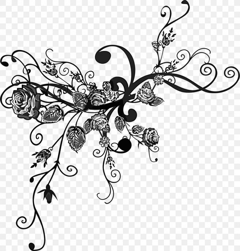 Rose Flower Clip Art, PNG, 1030x1080px, Rose, Artwork, Black And White, Body Jewelry, Branch Download Free