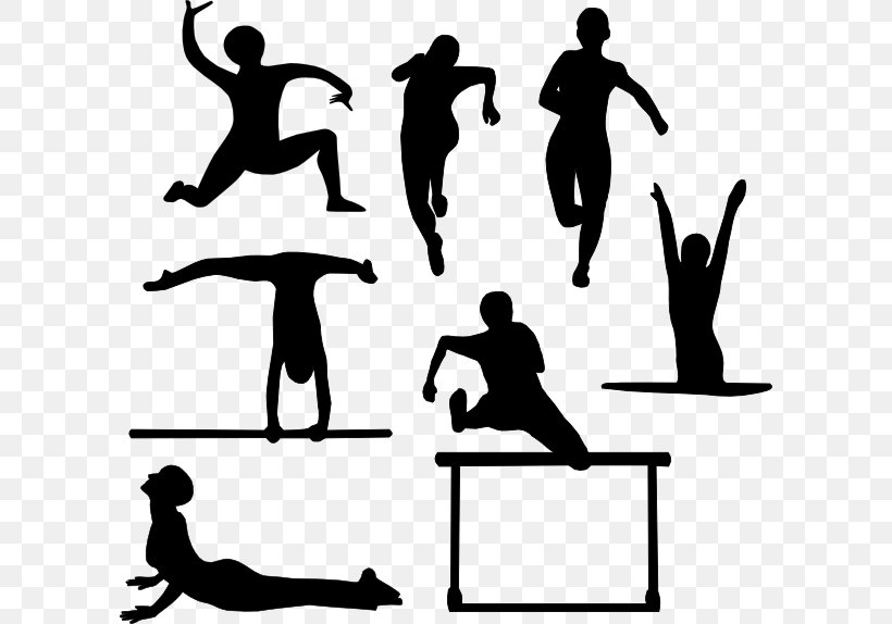 Sport Silhouette Clip Art, PNG, 600x574px, Sport, Area, Athlete, Black And White, Diagram Download Free