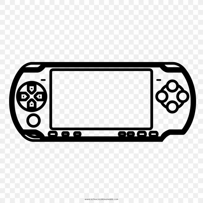 Video Game Console Accessories Drawing PlayStation Portable Coloring Book, PNG, 1000x1000px, Video Game Console Accessories, Black, Color, Coloring Book, Drawing Download Free