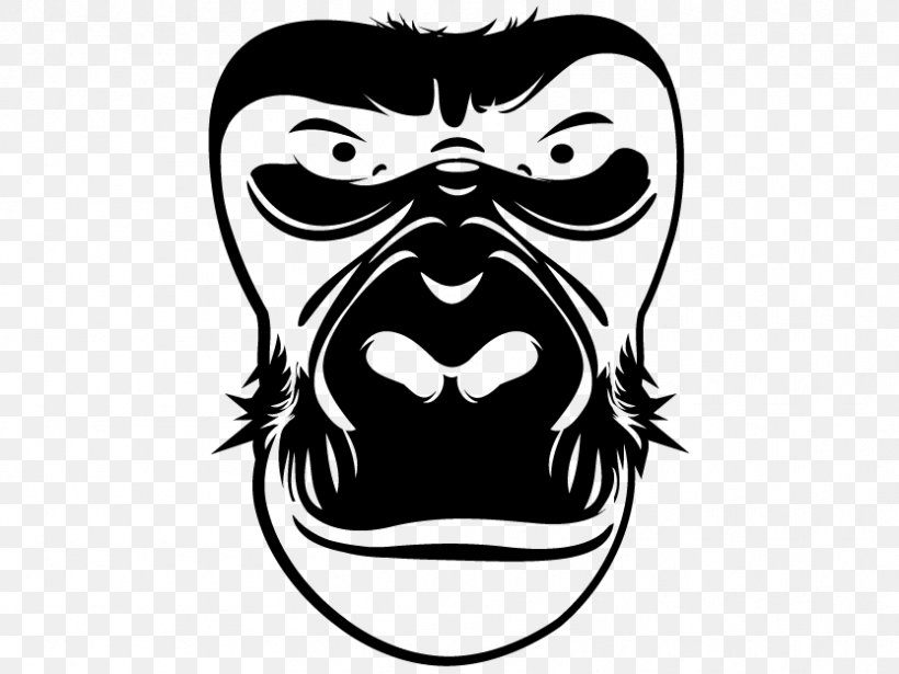 Western Gorilla Chimpanzee Orangutan Gorilla Grodd Clip Art, PNG, 833x625px, Western Gorilla, Art, Black And White, Cartoon, Character Download Free