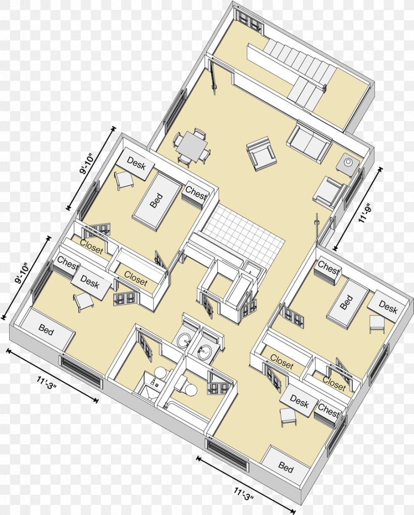 Bedroom Living Room Dormitory Floor Plan, PNG, 900x1120px, Room, Area, Bed, Bedroom, Carpenterwells Complex Download Free