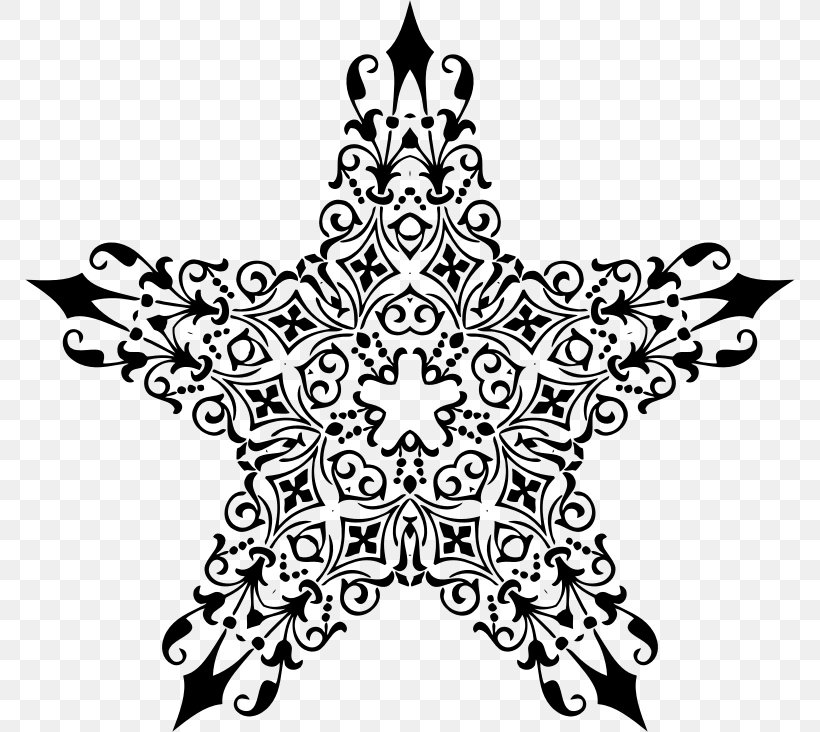 Star Ornament Decorative Arts Clip Art, PNG, 770x732px, Star, Art, Black, Black And White, Color Download Free