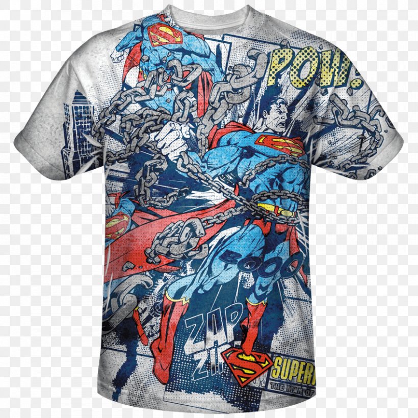 T-shirt Superman Sleeve Clothing, PNG, 850x850px, Tshirt, All Over Print, Blue, Cardigan, Clothing Download Free