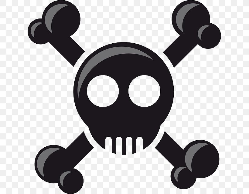 Clip Art Skull And Crossbones Human Skull Symbolism Image, PNG, 637x640px, Skull And Crossbones, Black, Black And White, Body Jewelry, Bone Download Free