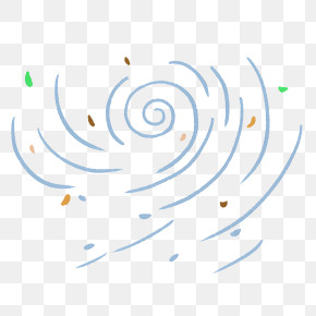 Icon - Swirling Wind With Leaves PNG