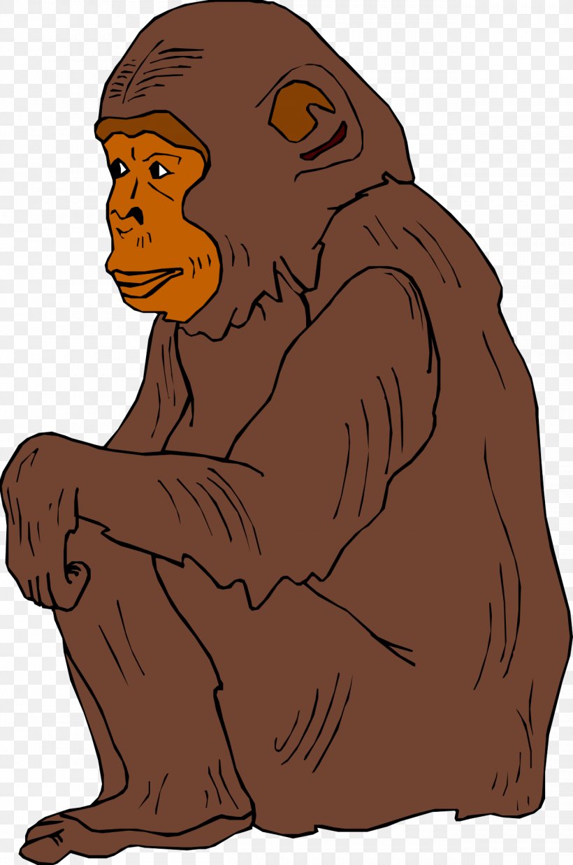 Chimpanzee Ape Primate Orangutan Clip Art, PNG, 1271x1920px, Chimpanzee, Ape, Art, Bear, Big Cats Download Free