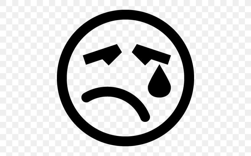 Smiley Emoticon Crying, PNG, 512x512px, Smiley, Area, Black And White, Brand, Crying Download Free